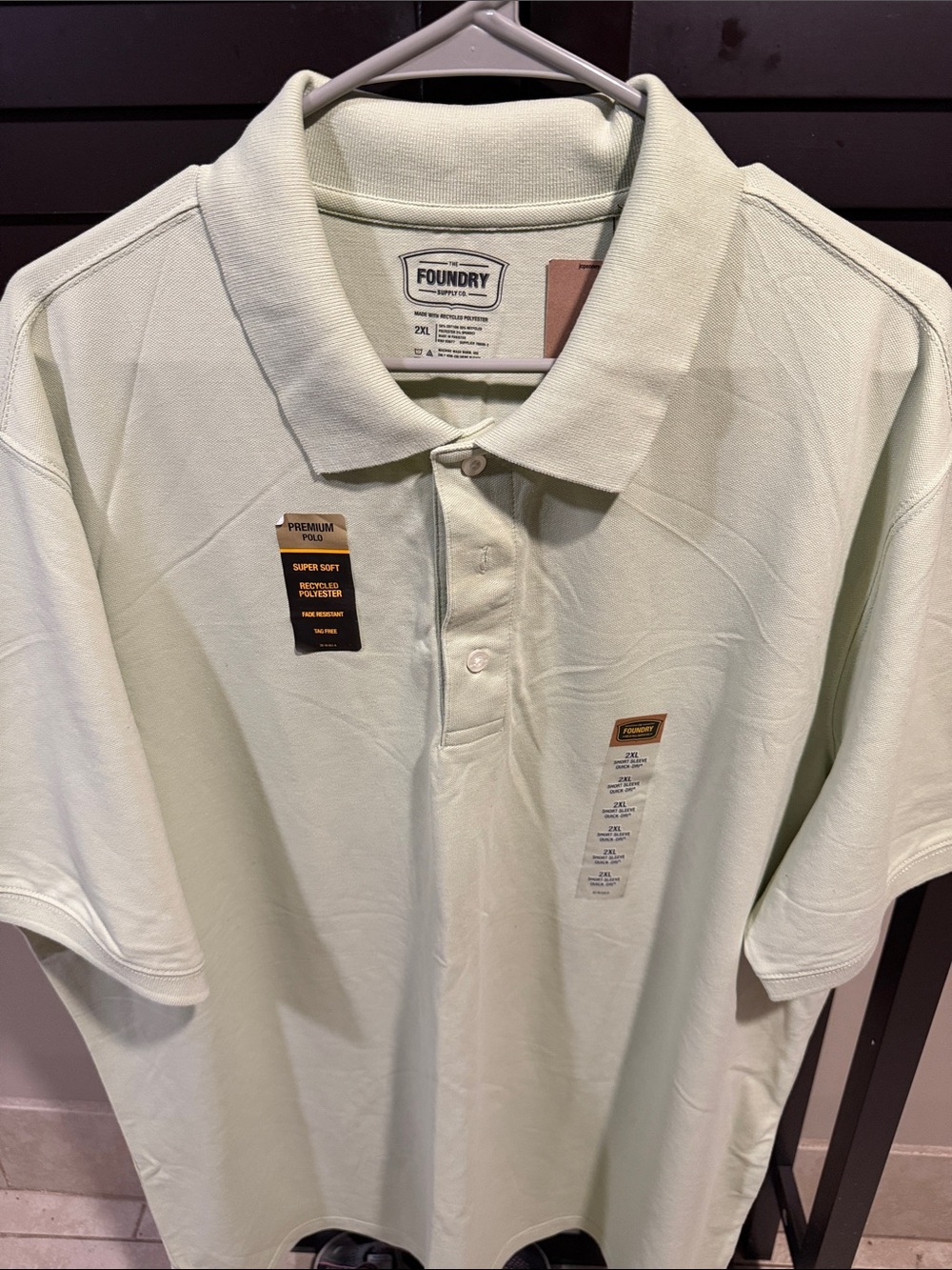 The Foundry Supply Co. Pale Green Men's Polo Shirt